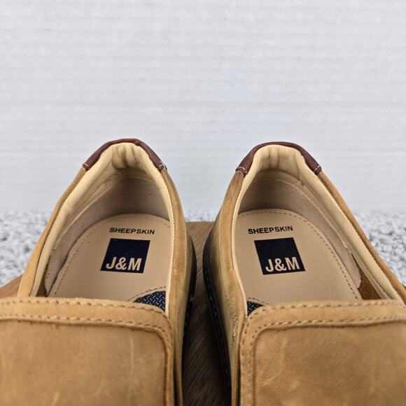 Johnston and Murphy Mens 11.5 McGuffey Brown Burnished Leather Slip On Sneaker - Picture 8 of 13